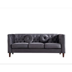 US PRIDE FURNITURE Velvet Classic Chesterfield Sofa with Wood legs