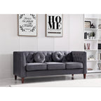 US PRIDE FURNITURE Velvet Classic Chesterfield Sofa with Wood legs