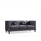 US PRIDE FURNITURE Velvet Classic Chesterfield Sofa with Wood legs