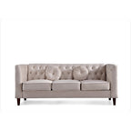 US PRIDE FURNITURE Velvet Classic Chesterfield Sofa with Wood legs