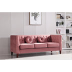 US PRIDE FURNITURE Velvet Classic Chesterfield Sofa with Wood legs