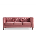 US PRIDE FURNITURE Velvet Classic Chesterfield Sofa with Wood legs
