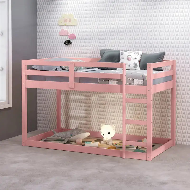 Versatile Wooden Twin Loft Bed with Integrated Slats and Guard-Rail
