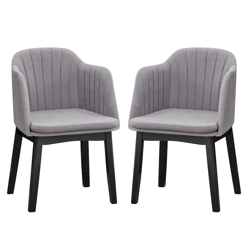 Gymax 2PCS Modern Dining Chairs Upholstered Velvet Accent Chairs w/
