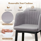 Gymax 2PCS Modern Dining Chairs Upholstered Velvet Accent Chairs w/