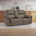 Larson Manual Double Recliner Oversize Loveseat, Brown Faux Leather