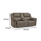 Larson Manual Double Recliner Oversize Loveseat, Brown Faux Leather