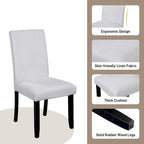 5 Pcs Wood Kitchen Table and Chair Set, 4 People Round Dining Table Set with Faux Marble Top and 4 Upholstered Chairs