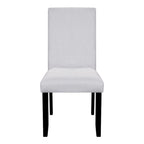 5 Pcs Wood Kitchen Table and Chair Set, 4 People Round Dining Table Set with Faux Marble Top and 4 Upholstered Chairs