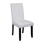 5 Pcs Wood Kitchen Table and Chair Set, 4 People Round Dining Table Set with Faux Marble Top and 4 Upholstered Chairs