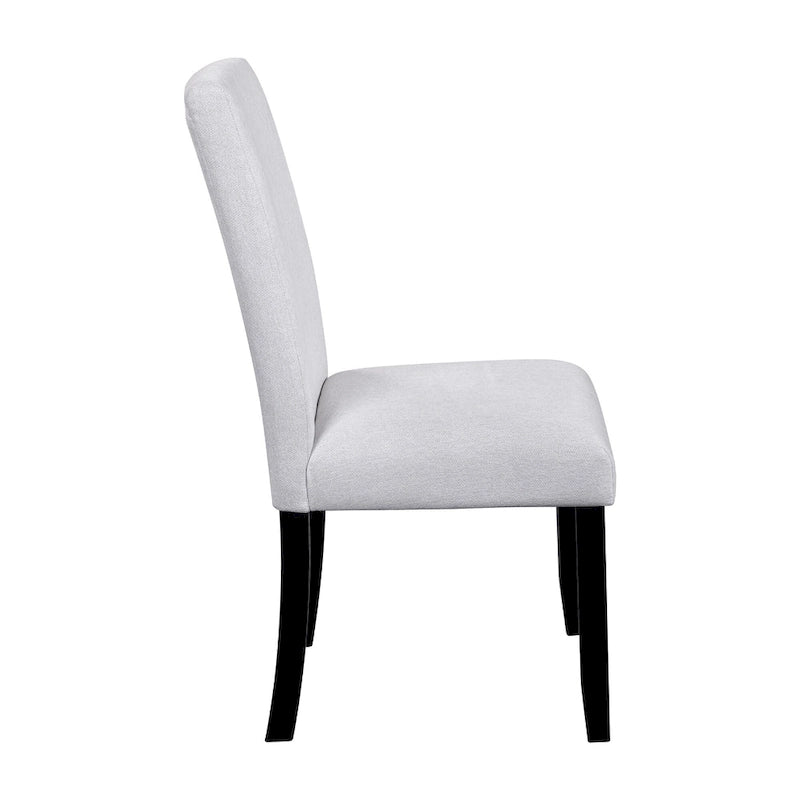 5 Pcs Wood Kitchen Table and Chair Set, 4 People Round Dining Table Set with Faux Marble Top and 4 Upholstered Chairs