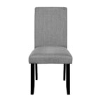 5 Pcs Wood Kitchen Table and Chair Set, 4 People Round Dining Table Set with Faux Marble Top and 4 Upholstered Chairs