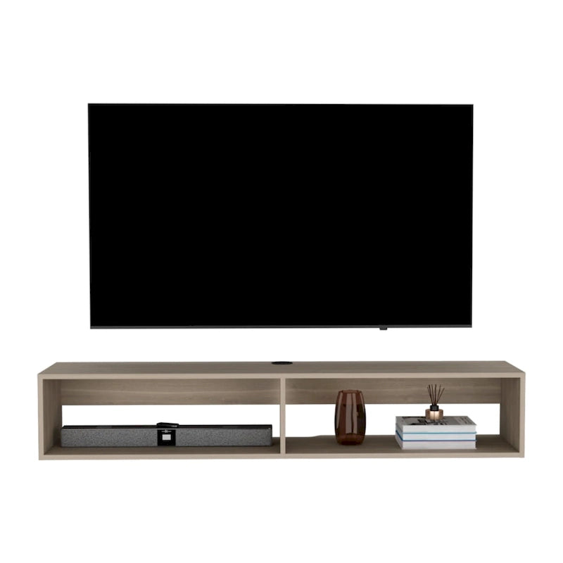 Modern TV Console Wall Mounted 59 Floating Media Stand with Shelves and Cable Management - 10.4H x 59.1W x 12.6D