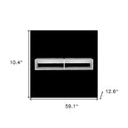 Modern TV Console Wall Mounted 59 Floating Media Stand with Shelves and Cable Management - 10.4H x 59.1W x 12.6D