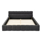 Chenille Upholstered Bed Grounded Platform Bed with Headboard