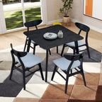 5-piece Modern Dining Table Chairs Set Kitchen Wooden Dining Table Casual Dining Table with 4 Upholstered Dining Chairs