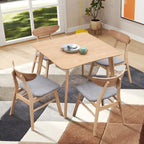 5-piece Modern Dining Table Chairs Set Kitchen Wooden Dining Table Casual Dining Table with 4 Upholstered Dining Chairs