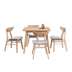 5-piece Modern Dining Table Chairs Set Kitchen Wooden Dining Table Casual Dining Table with 4 Upholstered Dining Chairs