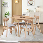 5-piece Modern Dining Table Chairs Set Kitchen Wooden Dining Table Casual Dining Table with 4 Upholstered Dining Chairs