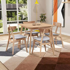 5-piece Modern Dining Table Chairs Set Kitchen Wooden Dining Table Casual Dining Table with 4 Upholstered Dining Chairs
