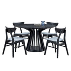 5-piece Modern Dining Table Chairs Set Kitchen Wooden Dining Table Casual Dining Table with 4 Upholstered Dining Chairs