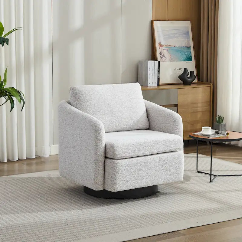 Chenille Upholstered Swivel Accent Chair for Living Room