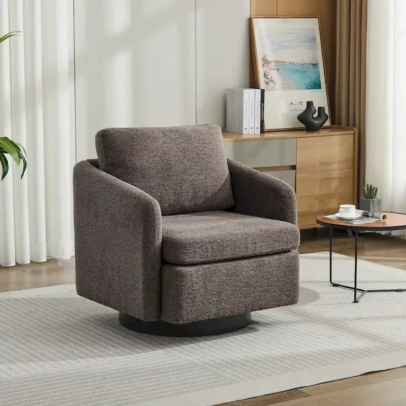 Chenille Upholstered Swivel Accent Chair for Living Room