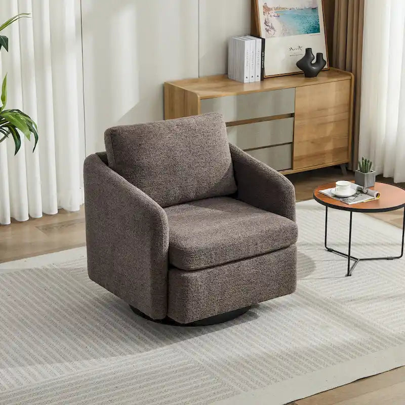 Chenille Upholstered Swivel Accent Chair for Living Room