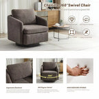 Chenille Upholstered Swivel Accent Chair for Living Room
