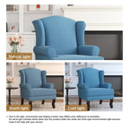 Set of 2 Elegant Living Room Wing Back Arm Chair Upholstered Accent Chair