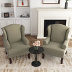 Set of 2 Elegant Living Room Wing Back Arm Chair Upholstered Accent Chair