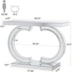 Silver Console Table, 39 Mirror Entryway Table for Entrance