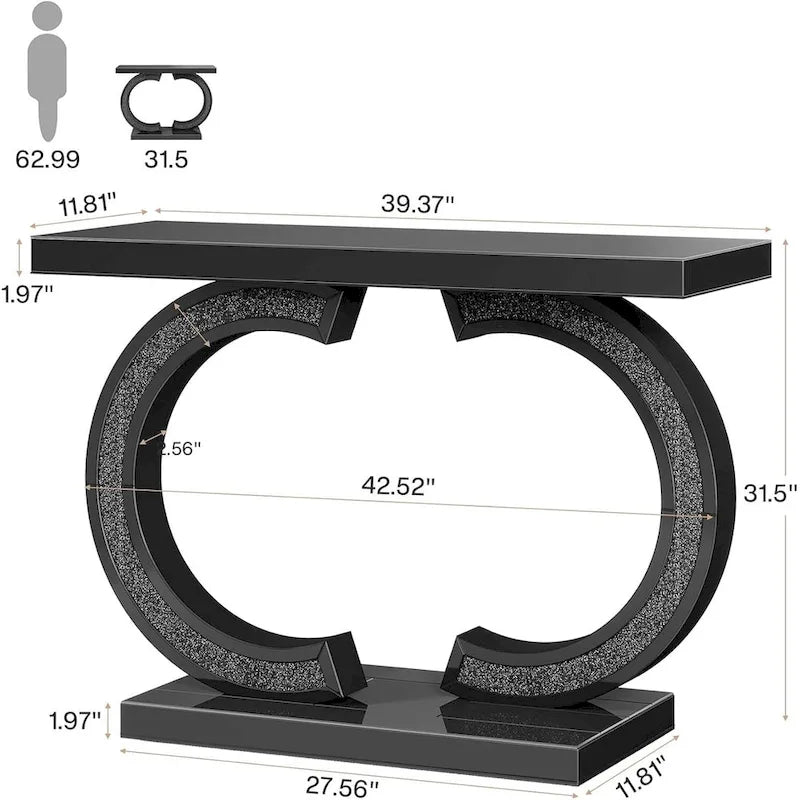 Silver Console Table, 39 Mirror Entryway Table for Entrance