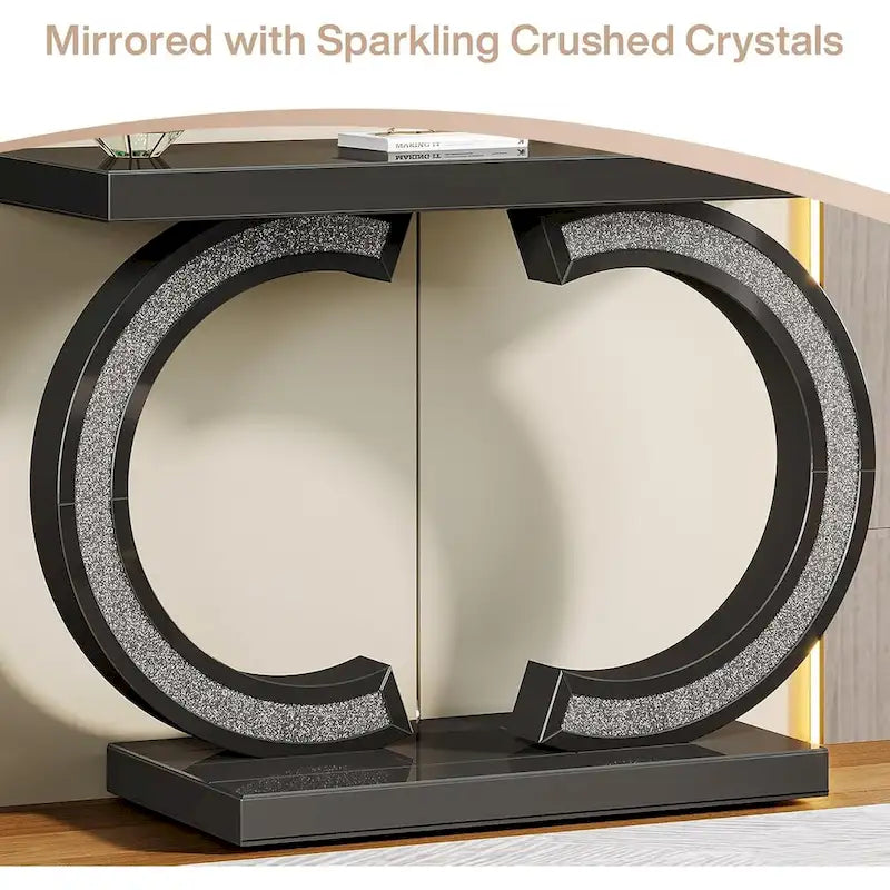 Silver Console Table, 39 Mirror Entryway Table for Entrance