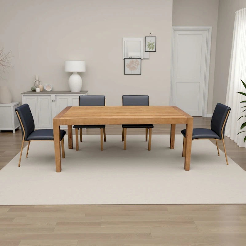 Tuley Dining Table, Pine Wood, Natural Brown, 71 Inch Rectangular Top