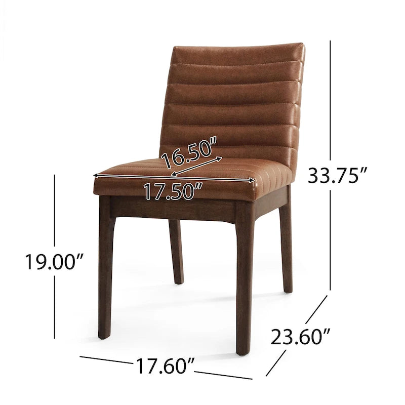 Stylish Upholstered Dining Chairs with Rubber Legs, Set of 2, for a Sophisticated Dining Experience