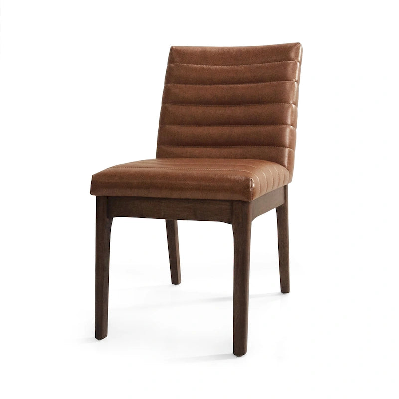 Stylish Upholstered Dining Chairs with Rubber Legs, Set of 2, for a Sophisticated Dining Experience