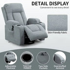 Lazy Boy Power Lift Recliner Chair, Modern Single Motor Massage Sofa Chair with Lumbar Heating, USB Charging Port, Cup Holders