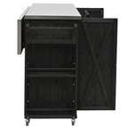 Outdoor Kitchen Island, Rustic Fir Wood with Stainless Steel Top and Smart Storage