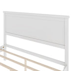 Wood Platform Bed Frame with Headboard, Wooden Panel Bed with Wood Slat Support and Under Bed Storage, No Box Spring Needed