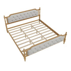 Wooden Platform Bed with Tufted Upholstered Headboard Footboard, No Box Spring Needed, Wood Slat Support Low Profile Bed