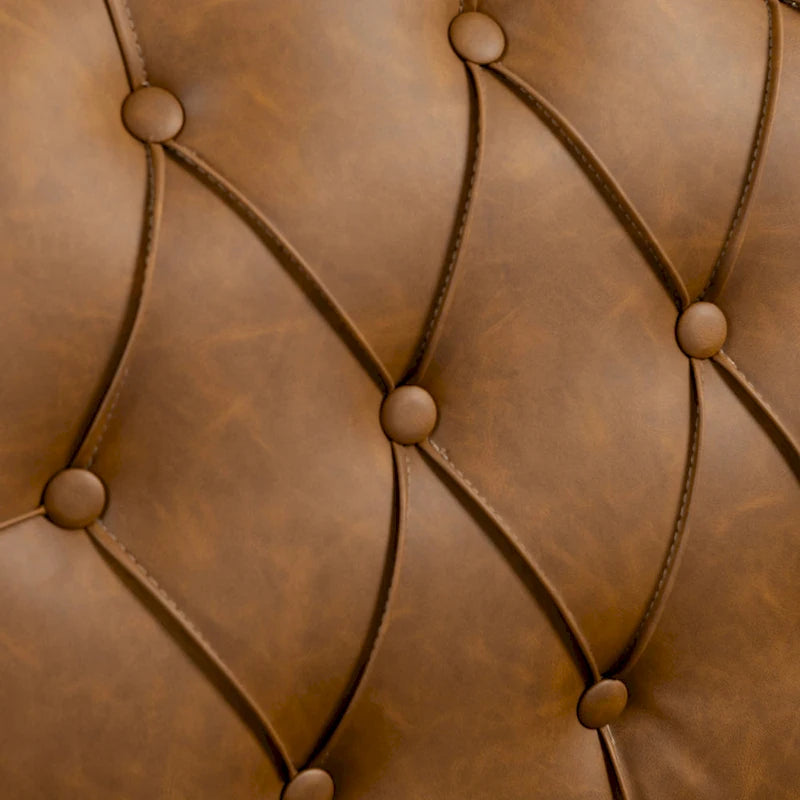 Tufted Vegan Leather Accent Chairs Set of 2, Armchair with Nailhead Trim