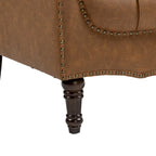 Tufted Vegan Leather Accent Chairs Set of 2, Armchair with Nailhead Trim