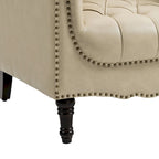 Tufted Vegan Leather Accent Chairs Set of 2, Armchair with Nailhead Trim