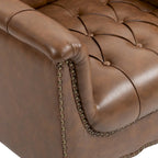 Tufted Vegan Leather Accent Chairs Set of 2, Armchair with Nailhead Trim