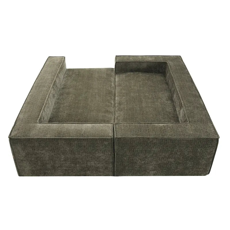 L-Shaped Modular Sectional Sofa, Chenille Cloud Sofa Set