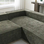 L-Shaped Modular Sectional Sofa, Chenille Cloud Sofa Set