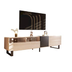 TV Stand for 80 TV with Double Storage Space, Media Console Table, Entertainment Center with Drop Down Door