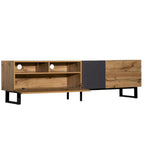 TV Stand for 80 TV with Double Storage Space, Media Console Table, Entertainment Center with Drop Down Door
