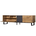 TV Stand for 80 TV with Double Storage Space, Media Console Table, Entertainment Center with Drop Down Door
